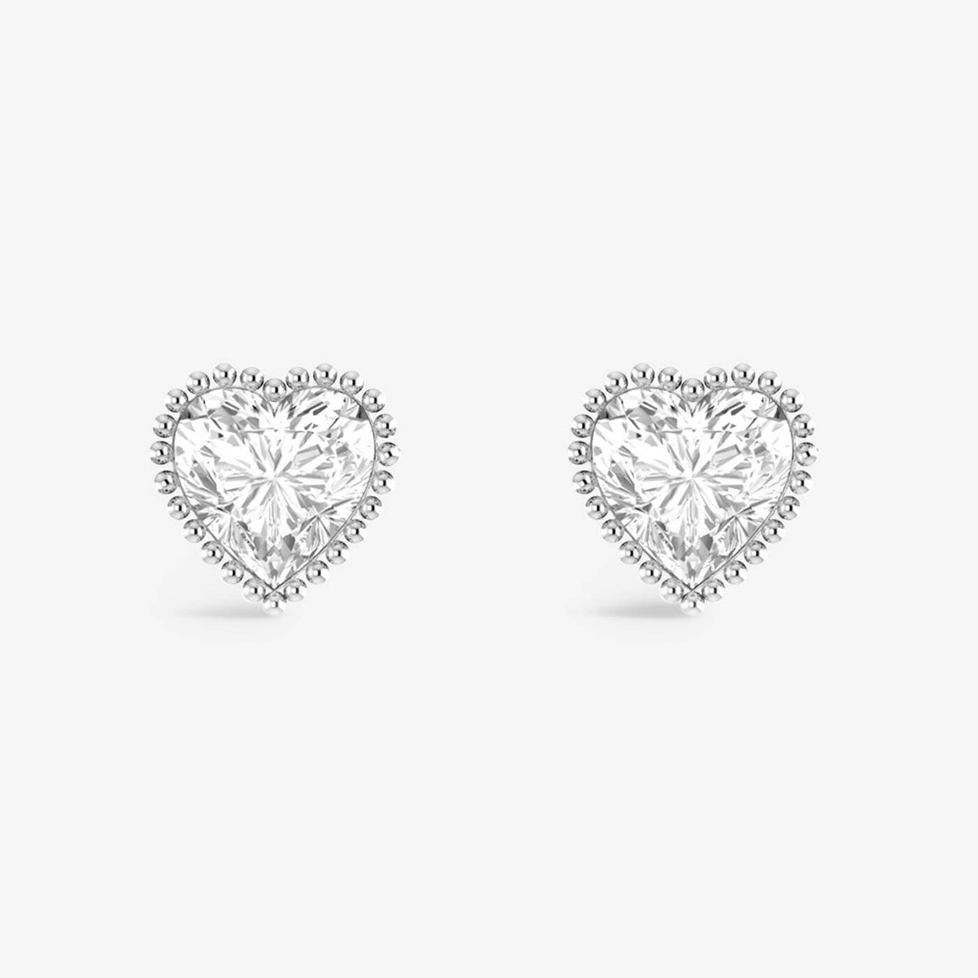 Joma Jewellery Classic Collection CZ Heart Silver Plated Stud Earrings