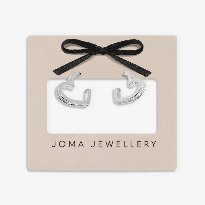 Joma Jewellery Classic Collection Heart Silver Plated Hoop Earrings