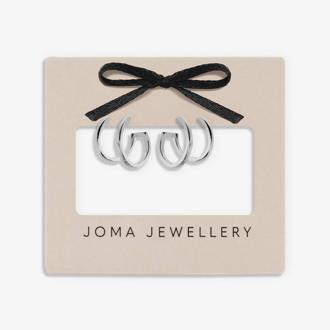 Joma Jewellery Classic Collection Illusion Silver Plated Hoop Earrings
