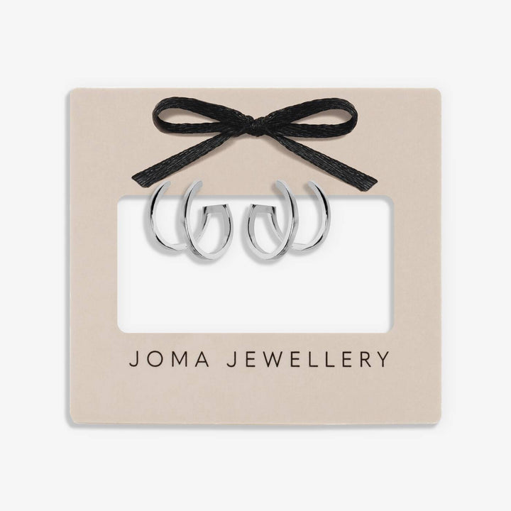 Joma Jewellery Classic Collection Illusion Silver Plated Hoop Earrings