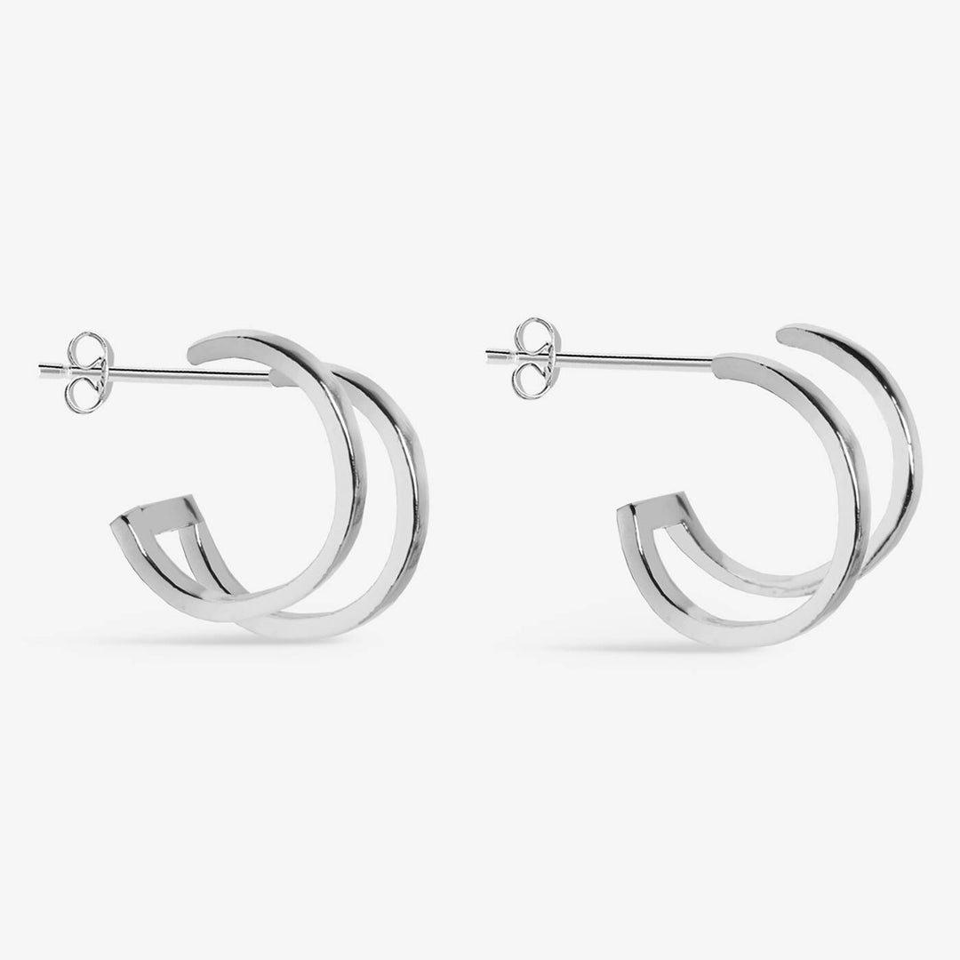 Joma Jewellery Classic Collection Illusion Silver Plated Hoop Earrings