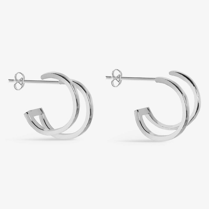 Joma Jewellery Classic Collection Illusion Silver Plated Hoop Earrings