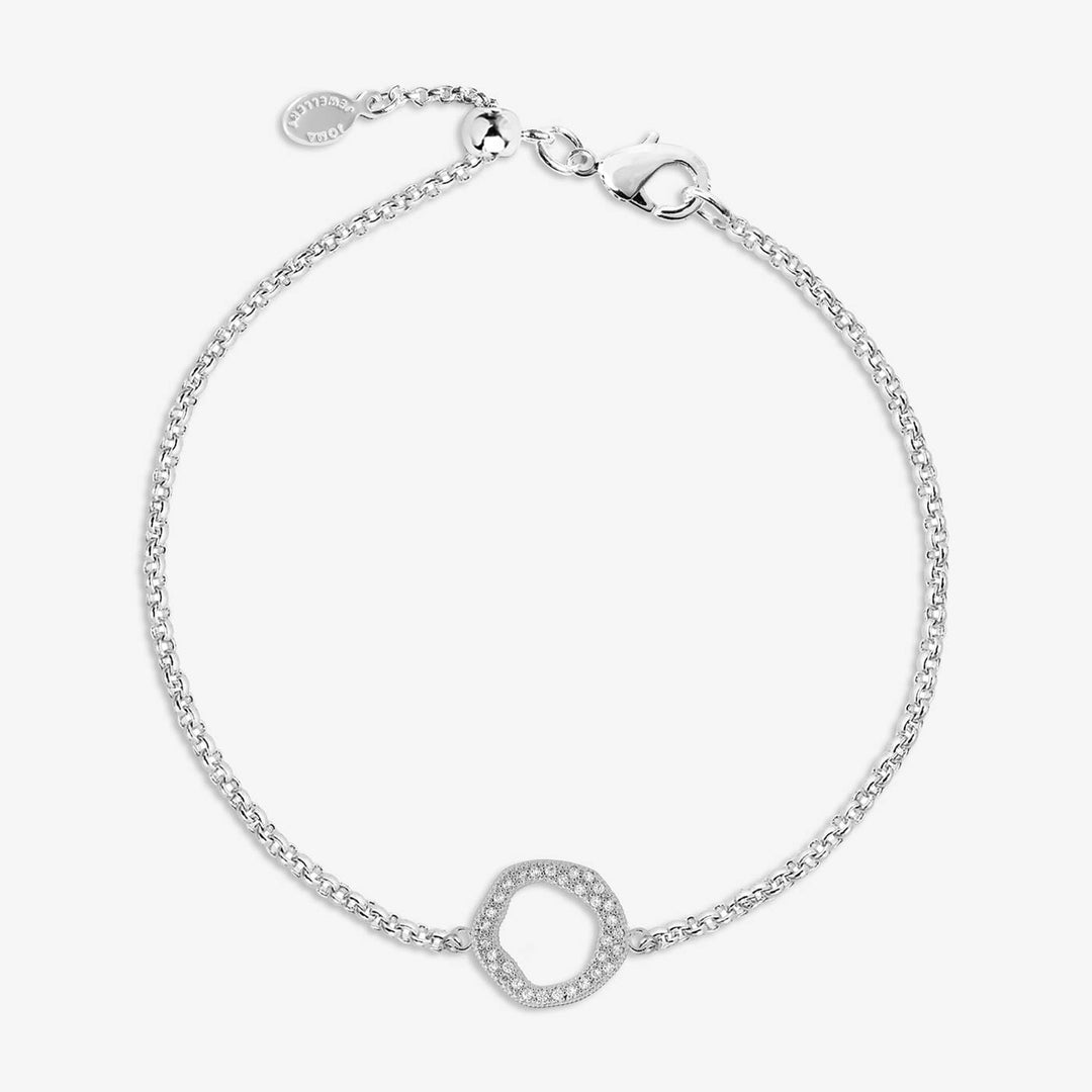 Joma Jewellery Classic Collection Organic Pave Silver Plated Bracelet