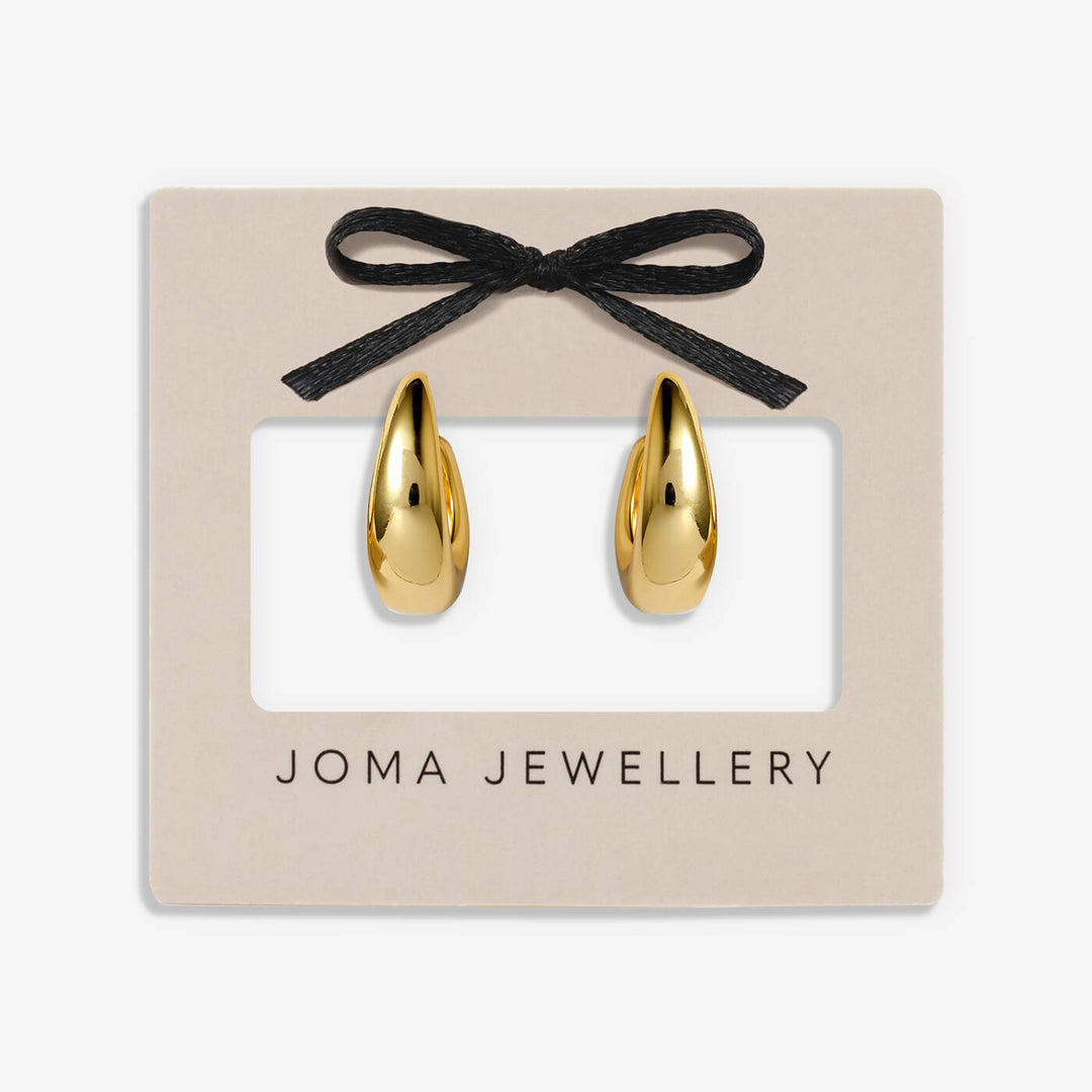 Joma Jewellery Classic Collection Tapered Gold Plated Hoop Earrings