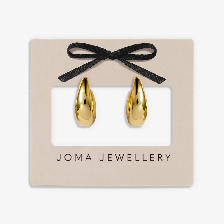 Joma Jewellery Classic Collection Tapered Gold Plated Hoop Earrings