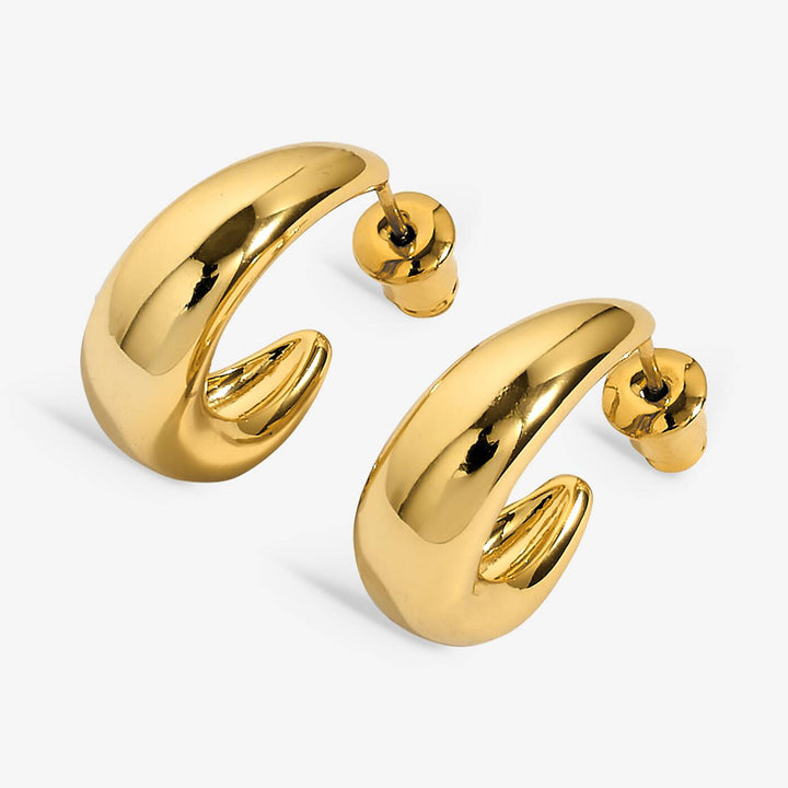 Joma Jewellery Classic Collection Tapered Gold Plated Hoop Earrings