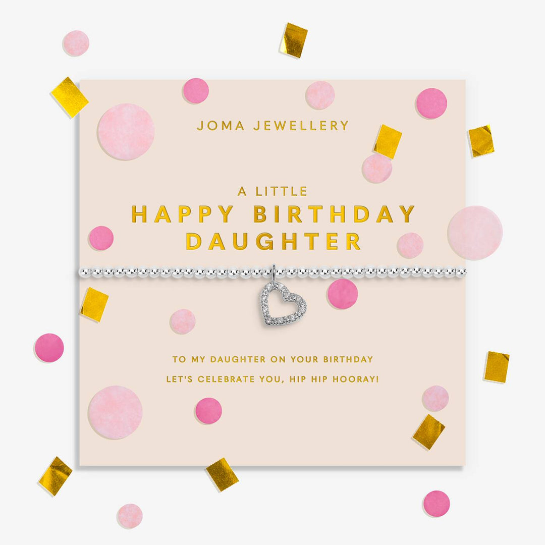 Joma Jewellery Confetti A Little Happy Birthday Daughter Silver Plated Bracelet