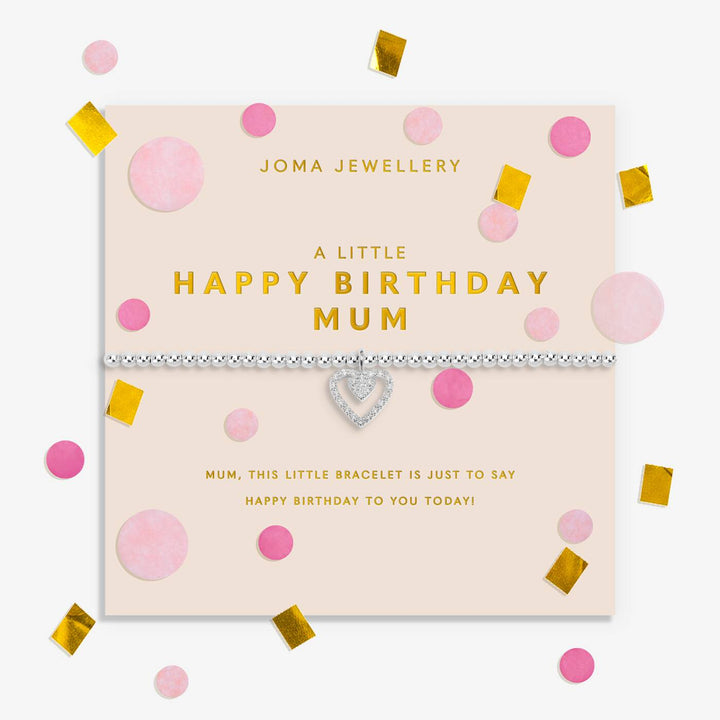 Joma Jewellery Confetti A Little Happy Birthday Mum Silver Plated Bracelet