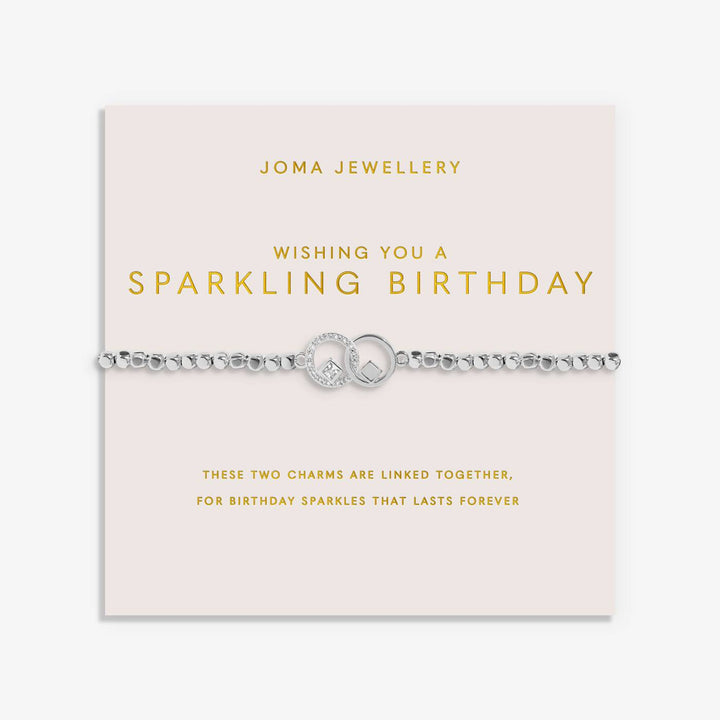 Joma Jewellery Forever Yours Wishing You A Sparkling Birthday Silver Plated Bracelet