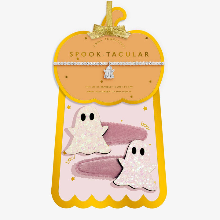 Joma Jewellery Halloween Gift Set Spook-Tacular Silver Plated Bracelet & Set Of 2 Hairclips