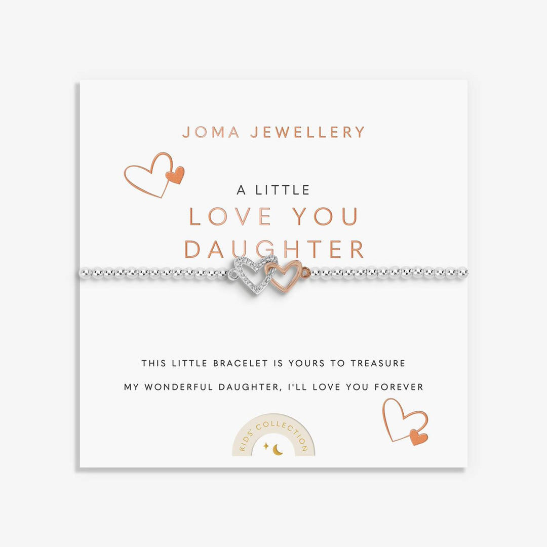 Joma Jewellery Kids' A Little Love You Daughter Silver & Rose Gold Plated Bracelet