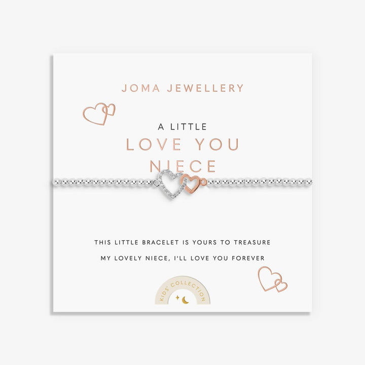 Joma Jewellery Kids' A Little Love You Niece Silver & Rose Gold Plated Bracelet
