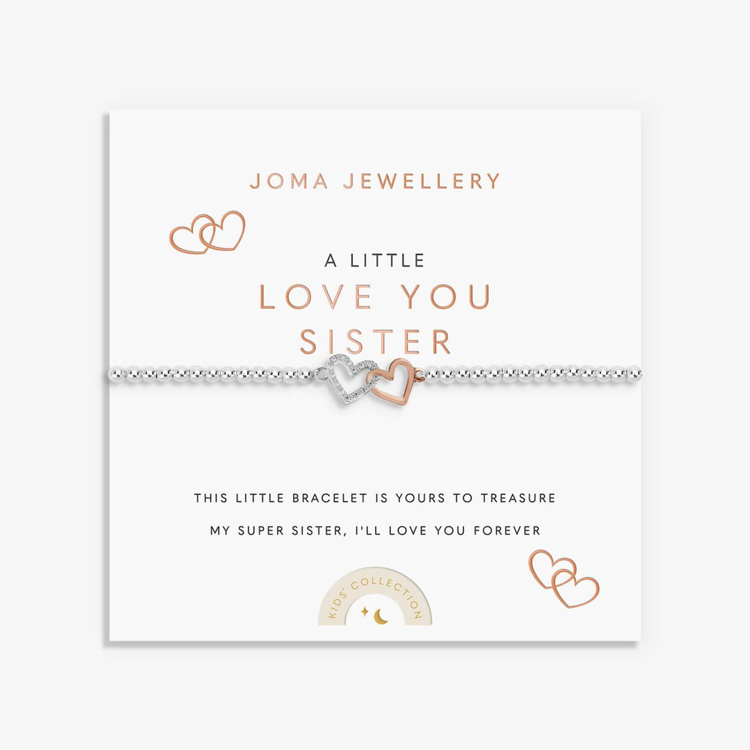 Joma Jewellery Kids' A Little Love You Sister Silver & Rose Gold Plated Bracelet