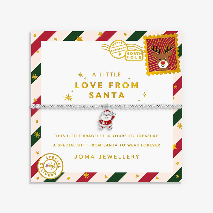 Joma Jewellery Kids' Christmas A Little Love From Santa Silver Plated Bracelet