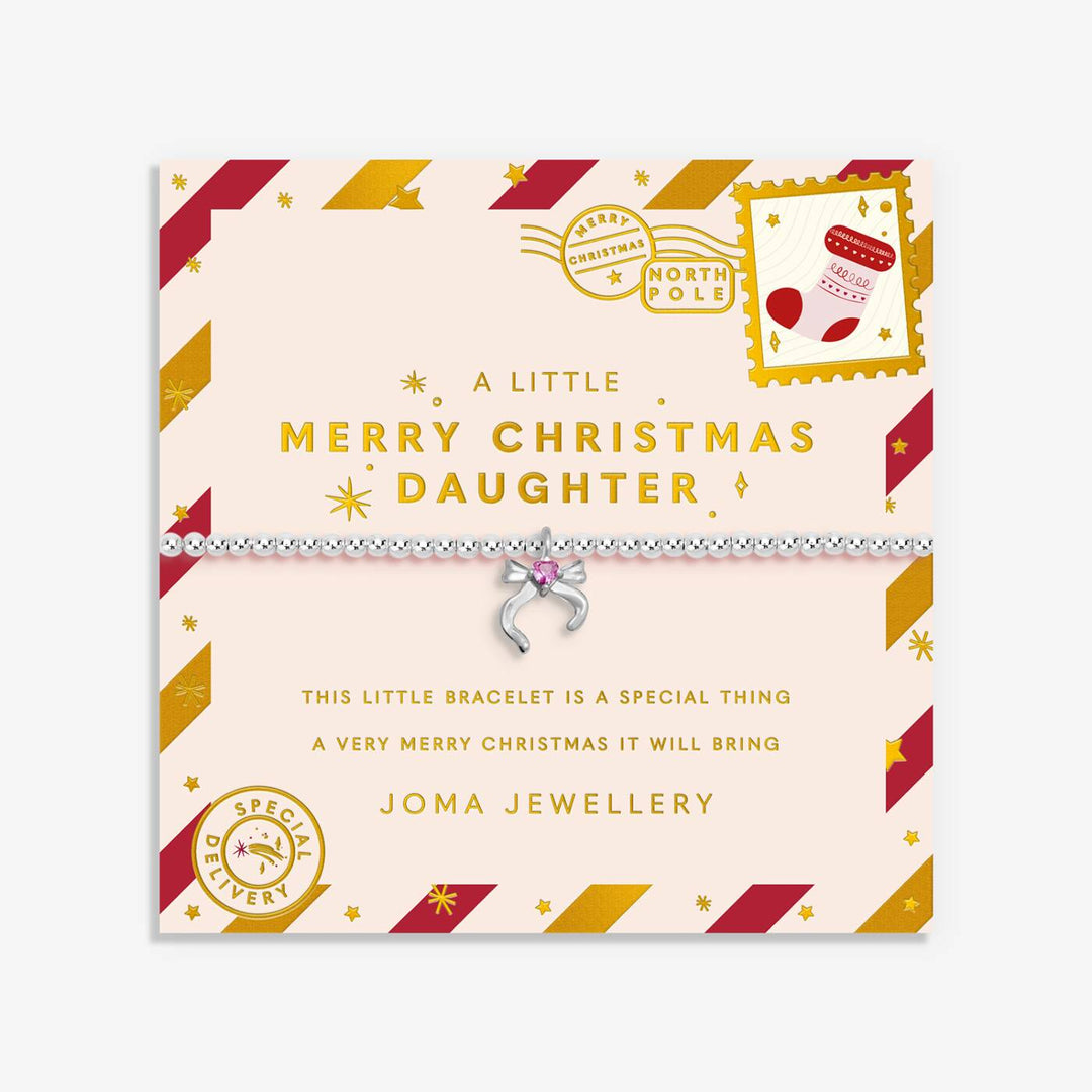 Joma Jewellery Kids' Christmas A Little Merry Christmas Daughter Silver Plated Bracelet