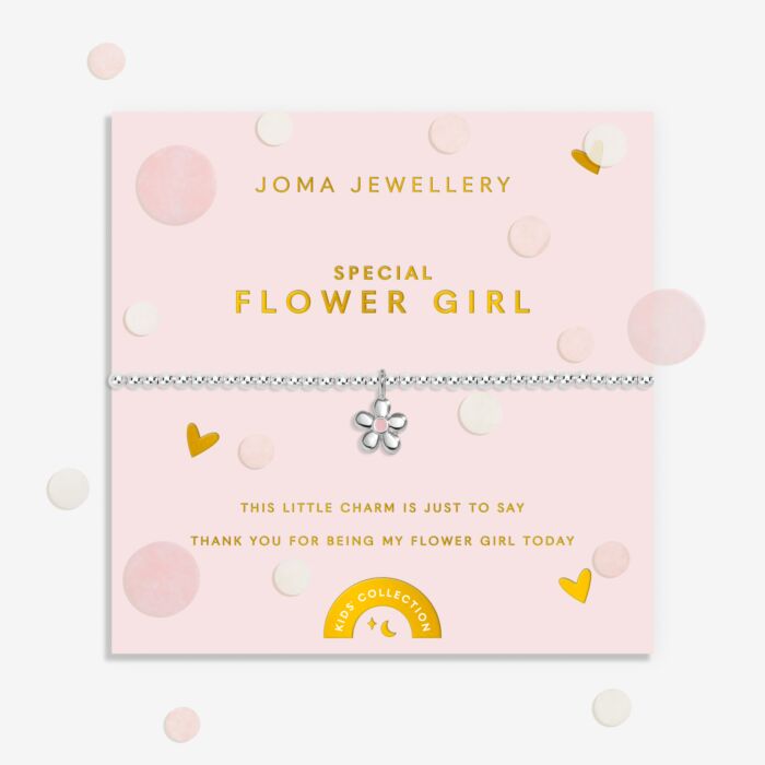 Joma Jewellery Kids' Confetti A Little Special Flower Girl Silver Plated Bracelet