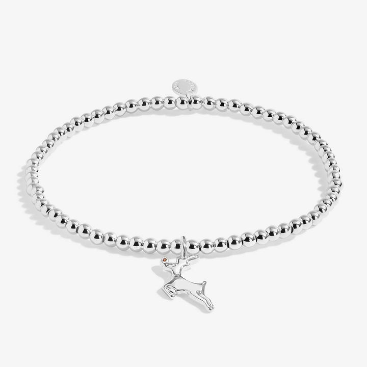 Joma Jewellery Kids' Snowglobe A Little Rudolph The Red Nosed Reindeer Silver Plated Bracelet
