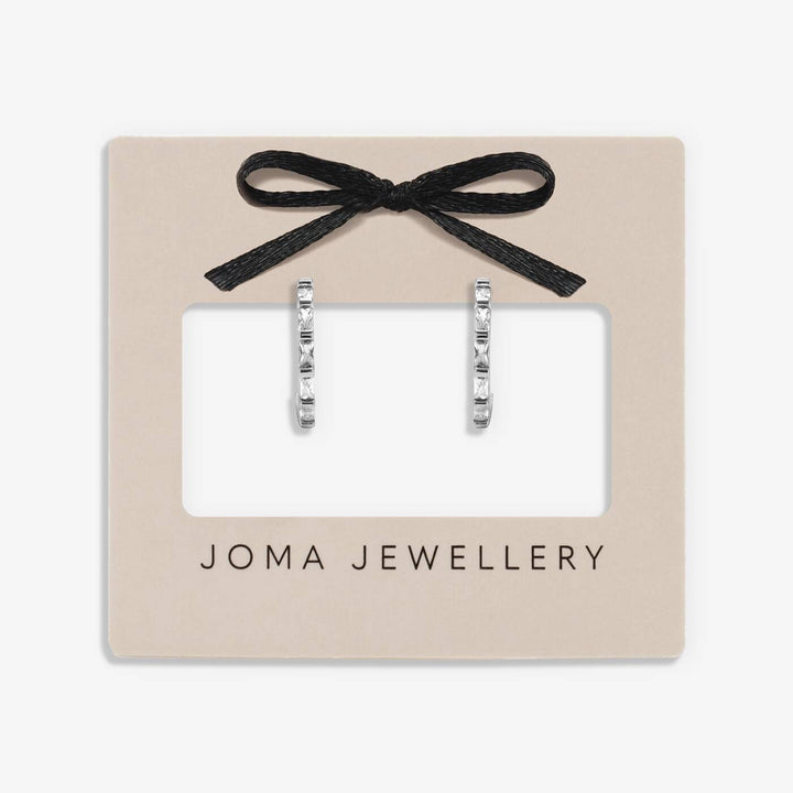 Joma Jewellery Loved By You Baguette CZ Silver Plated Hoop Earrings