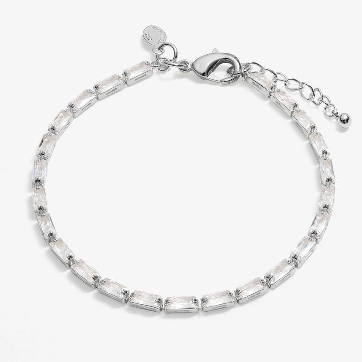 Joma Jewellery Loved By You Baguette Tennis Silver Plated Bracelet