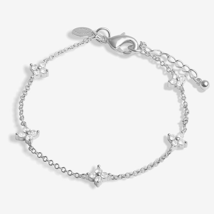 Joma Jewellery Loved By You CZ Clover Silver Plated Bracelet