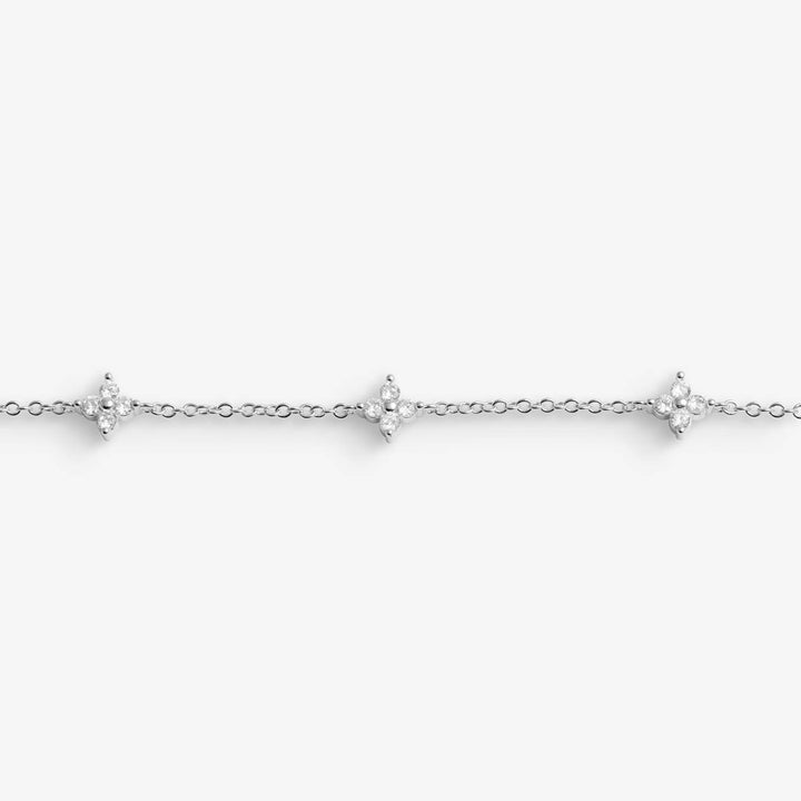 Joma Jewellery Loved By You CZ Clover Silver Plated Bracelet