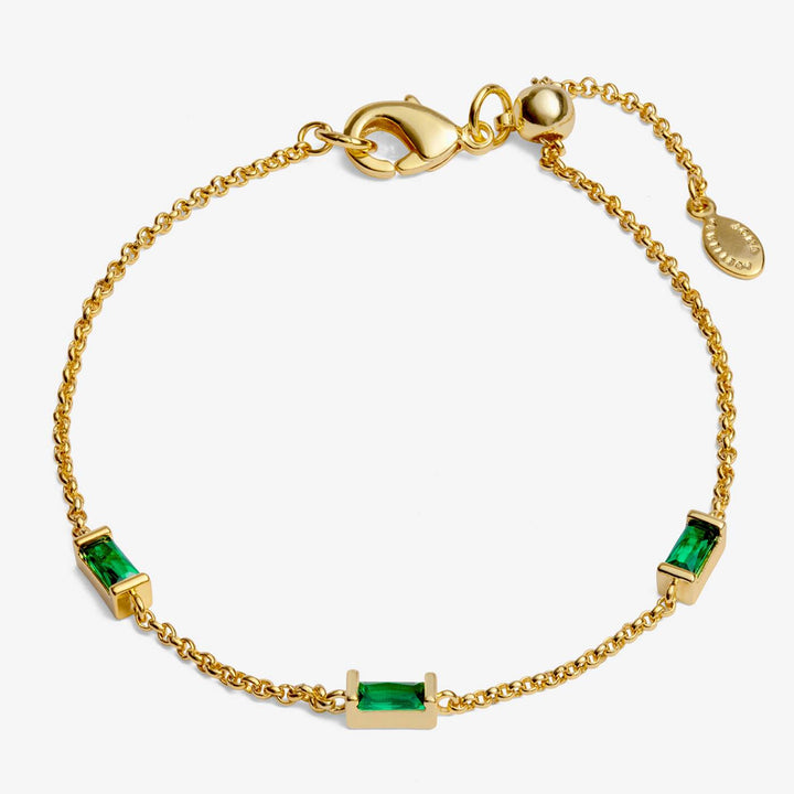 Joma Jewellery Loved By You Green CZ Gold Plated Bracelet