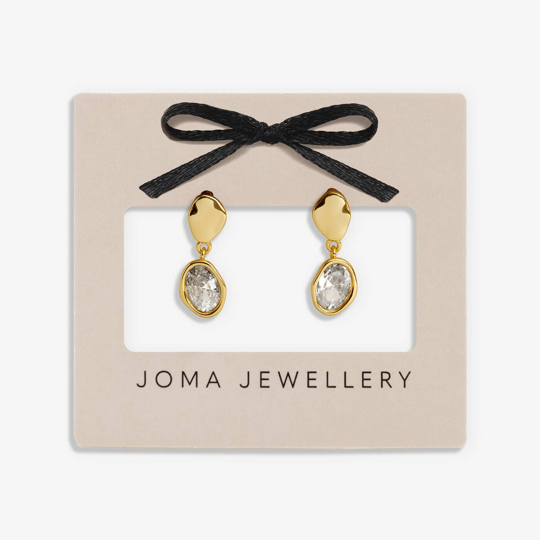 Joma Jewellery Loved By You Molten Gold Plated Drop Stud Earrings