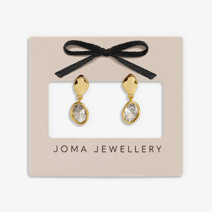 Joma Jewellery Loved By You Molten Gold Plated Drop Stud Earrings