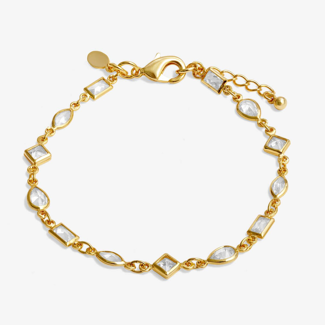 Joma Jewellery Loved By You Multi CZ Chain Gold Plated Bracelet