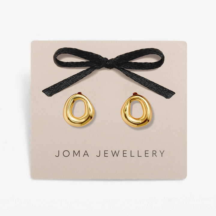 Joma Jewellery Loved By You Organic Gold Plated Stud Earrings