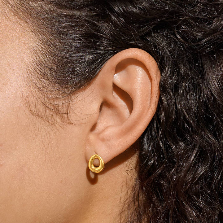 Joma Jewellery Loved By You Organic Gold Plated Stud Earrings