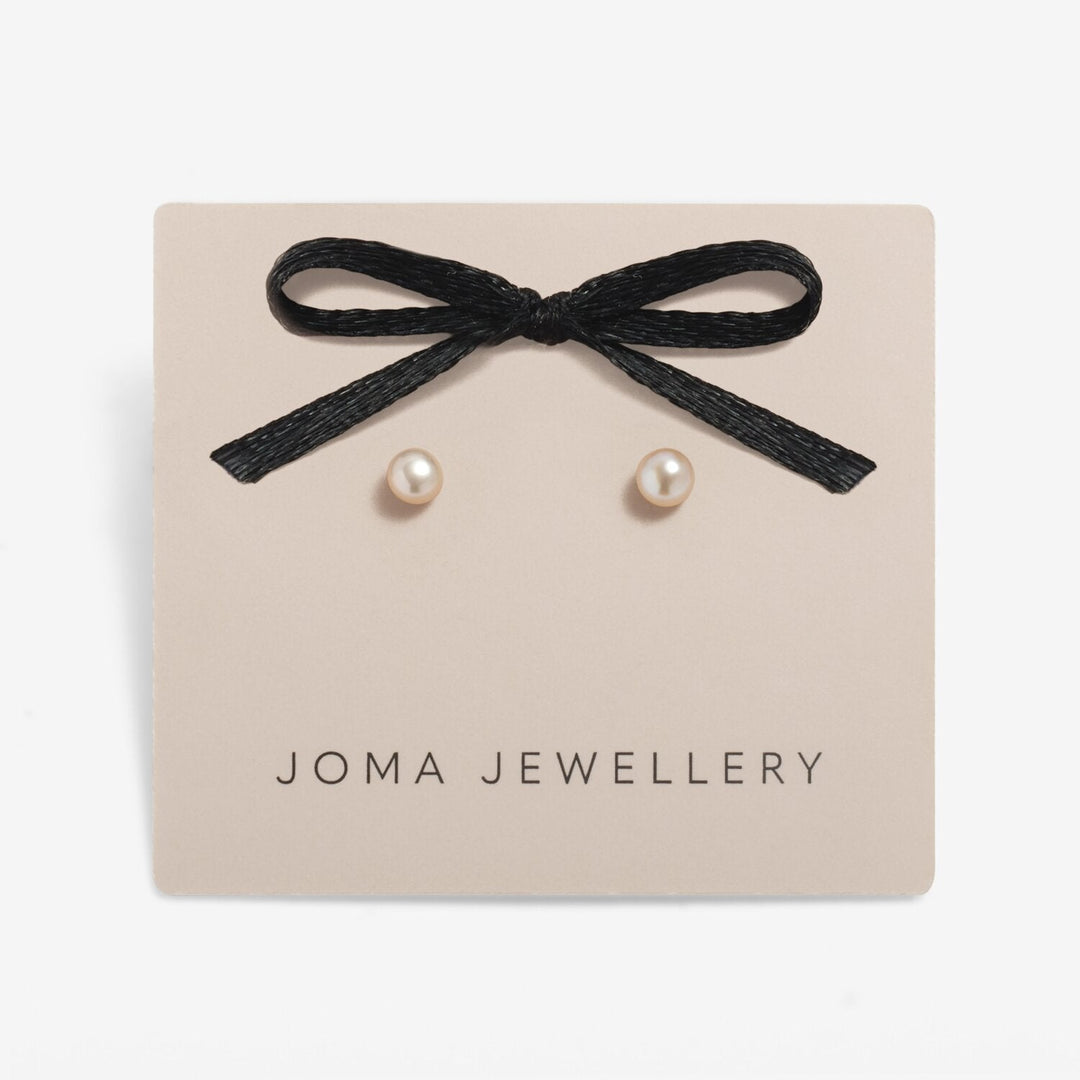 Joma Jewellery Loved By You Pearl Gold Plated Stud Earrings