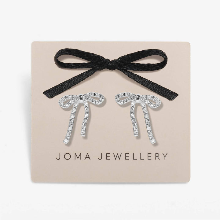 Joma Jewellery Loved By You Bow Silver Plated Stud Earrings