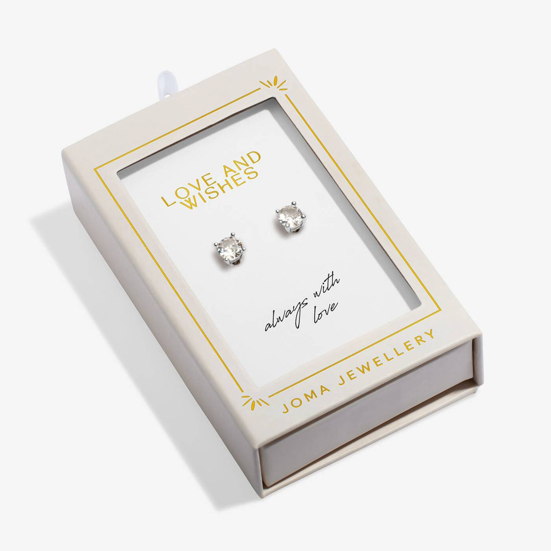 Joma Jewellery Moments To Shine Love And Wishes Silver Plated Stud Earrings