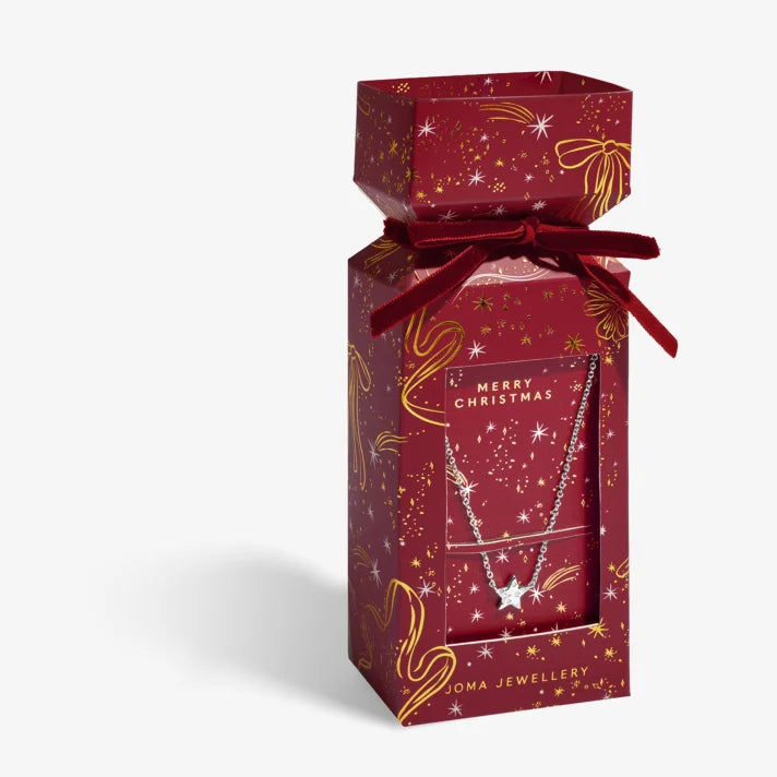 Joma Jewellery Necklace Christmas Cracker Merry Christmas Silver Plated Necklace