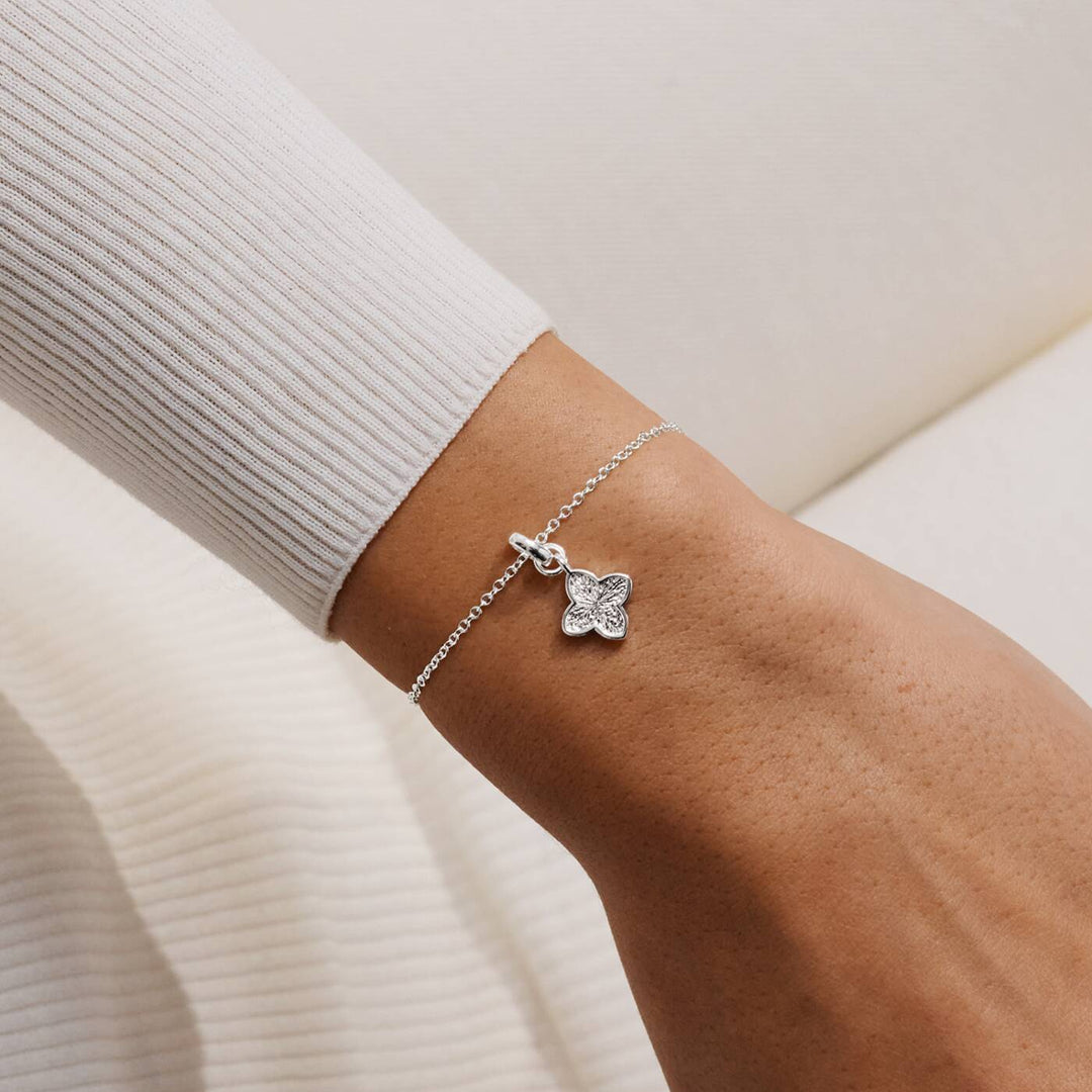 Joma Jewellery Signature Clover Collection Textured Clover Silver Plated Bracelet