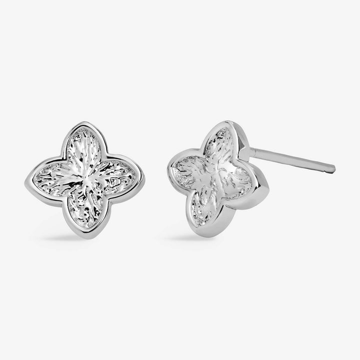 Joma Jewellery Signature Clover Collection Textured Clover Silver Plated Ring