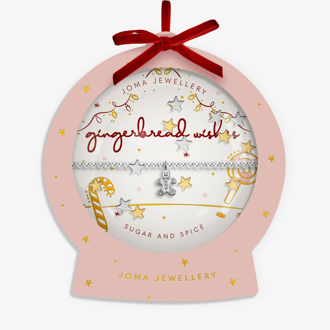 Joma Jewellery Snowglobe A Little Gingerbread Wishes Silver Plated Bracelet