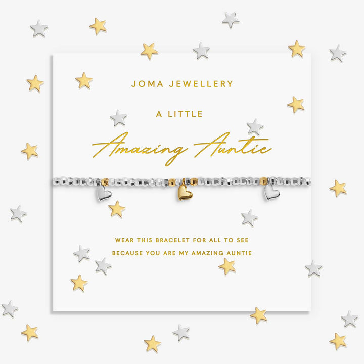 Joma Jewellery Sparkle Confetti A Little Amazing Auntie Silver & Gold Plated Bracelet