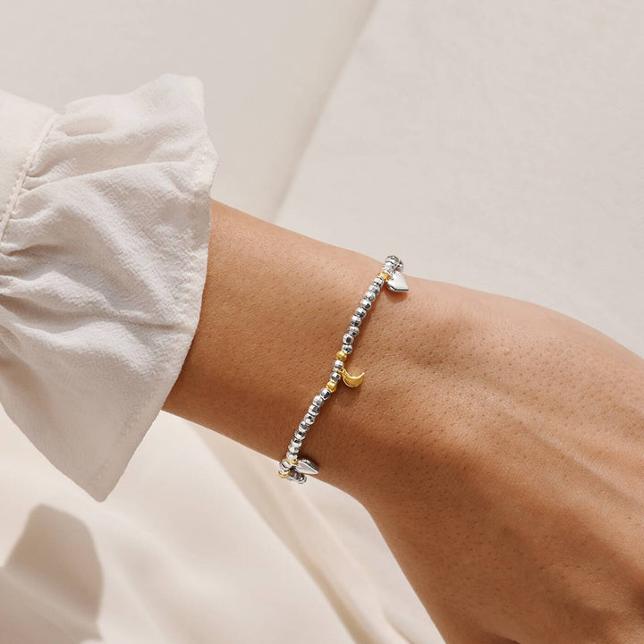 Joma Jewellery Sparkle Confetti A Little Love You To The Moon And Back Silver & Gold Plated Bracelet