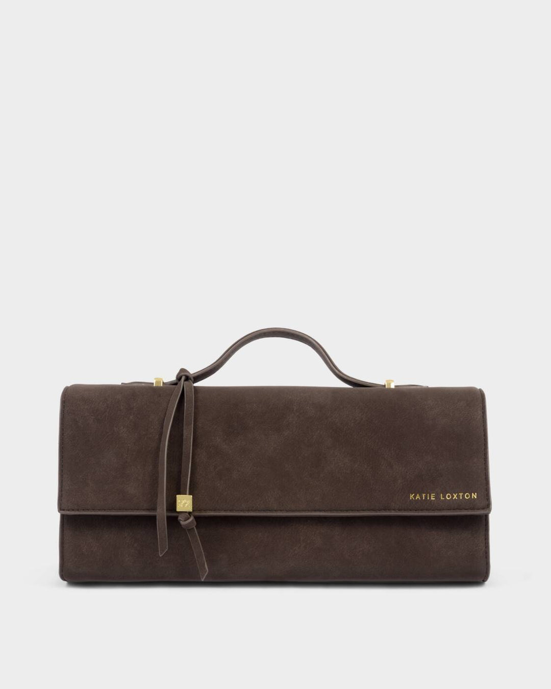 Katie Loxton Alma Clutch Bitter Chocolate Suedette