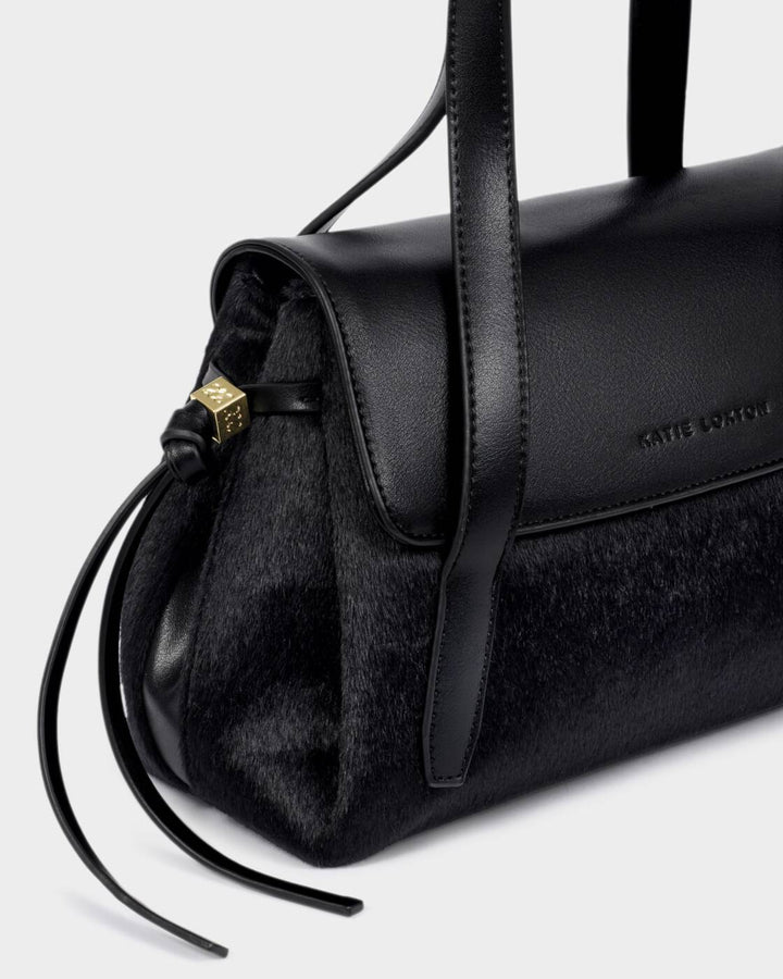 Katie Loxton Alyssa Top Handle Black Faux Pony Black