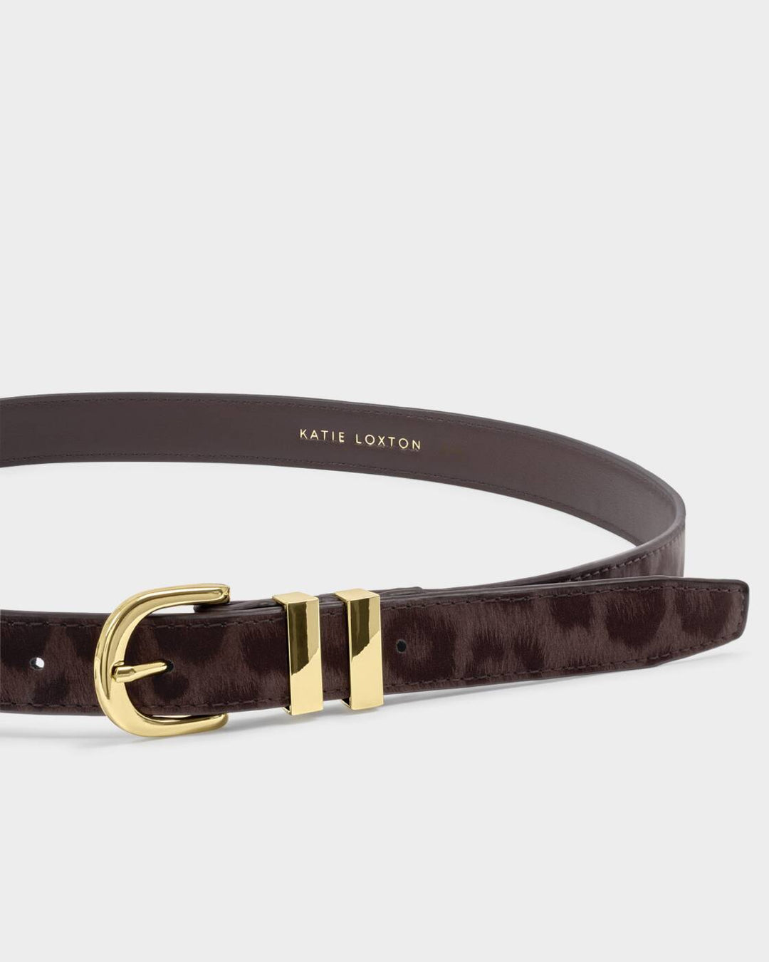 Katie Loxton Leopard Buckle Belt Chocolate Leopard S/M