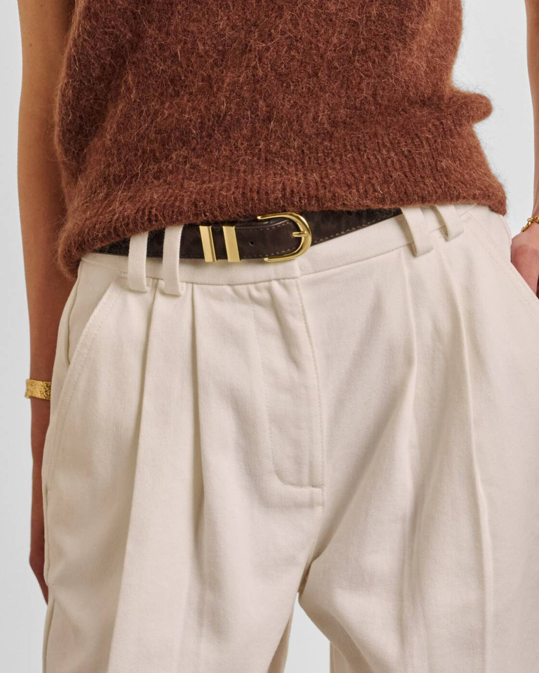 Katie Loxton Leopard Buckle Belt Chocolate Leopard S/M