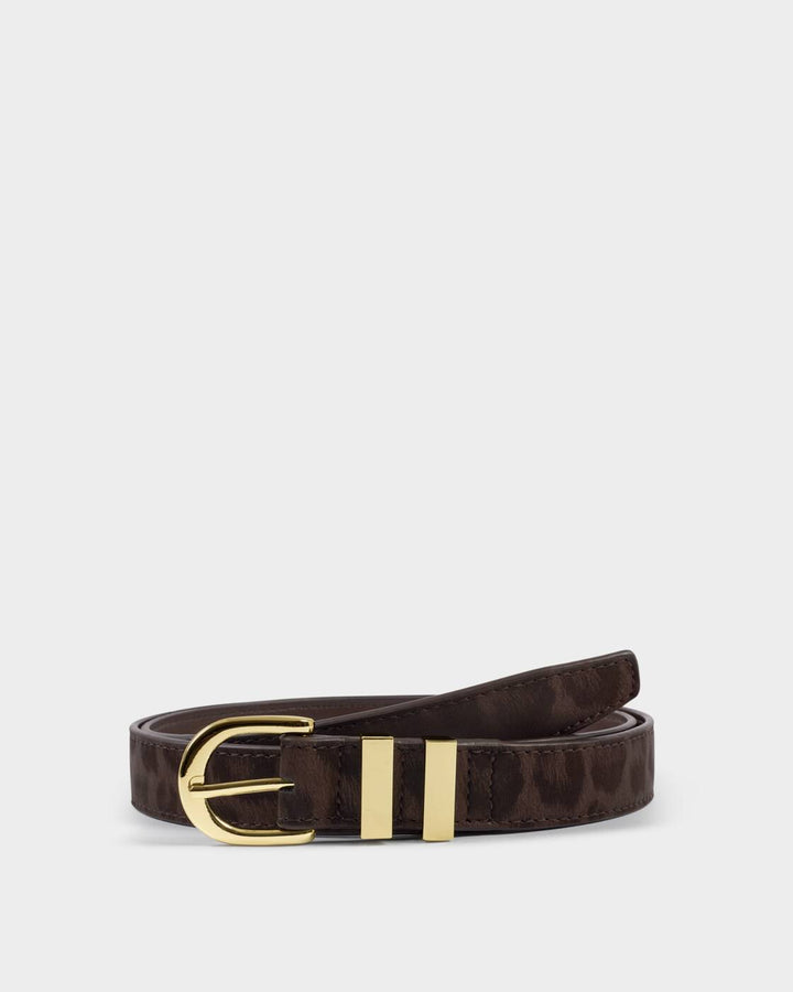 Katie Loxton Leopard Buckle Belt Chocolate Leopard S/M