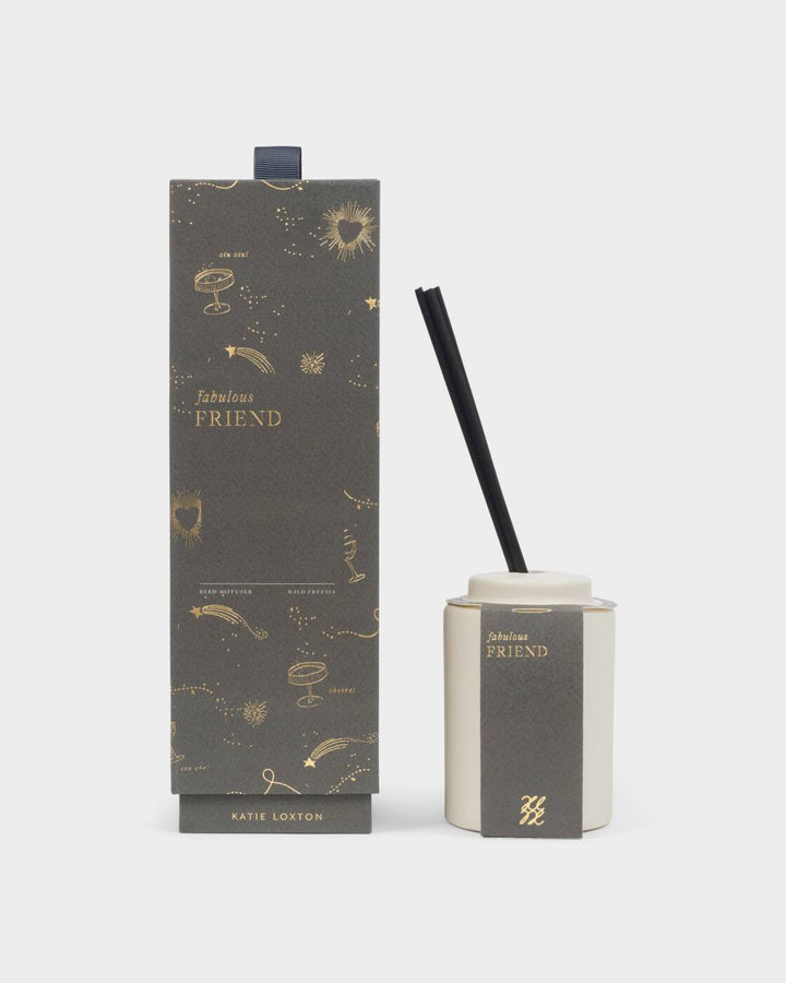 Katie Loxton Ceramic Sentiment Reed Diffuser Fabulous Friend Fresh Fig And Wild Freesia