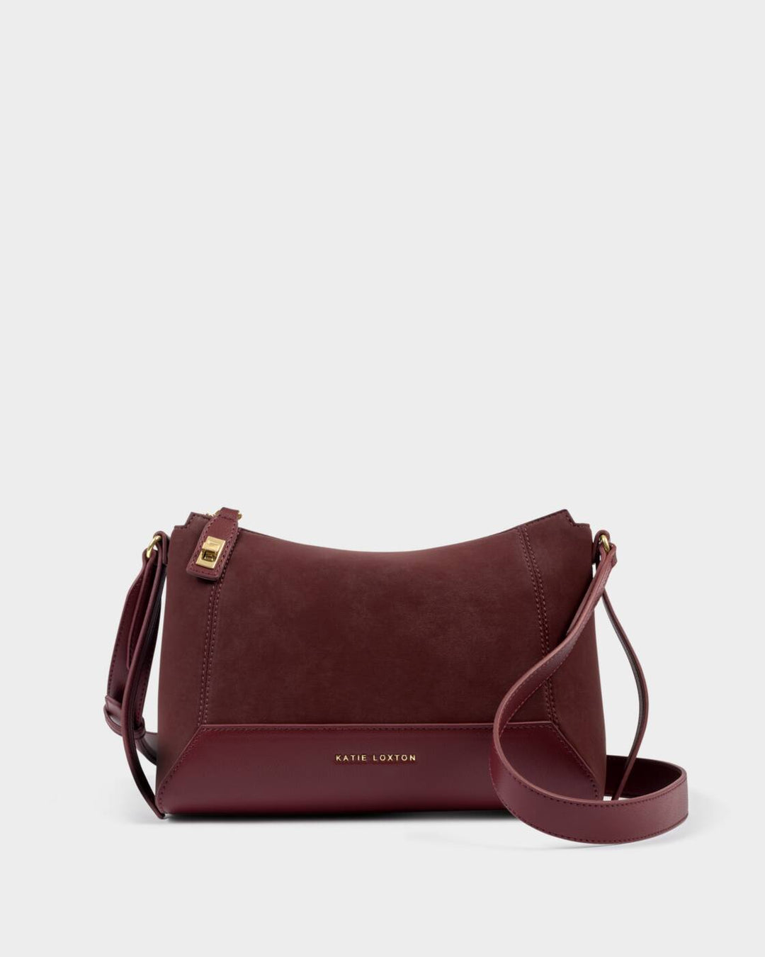 Katie Loxton Charlbury Crossbody Bag Cherry Suedette Cherry