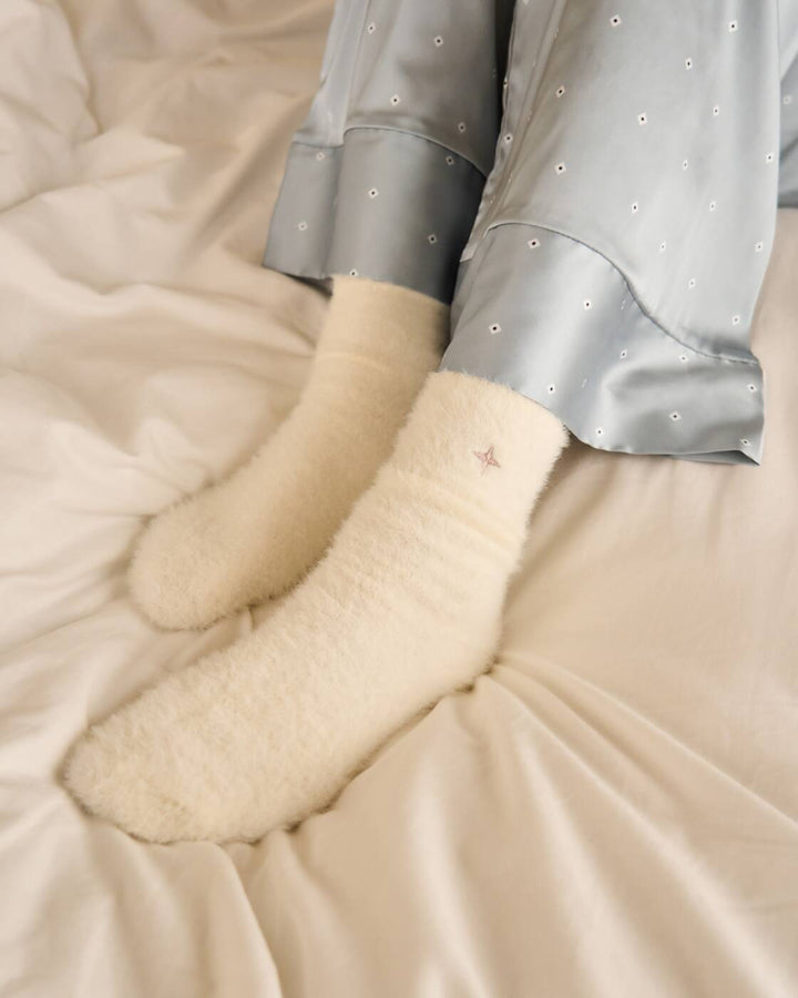 Katie Loxton Gift Boxed Fluffy Socks Star Off White One Size