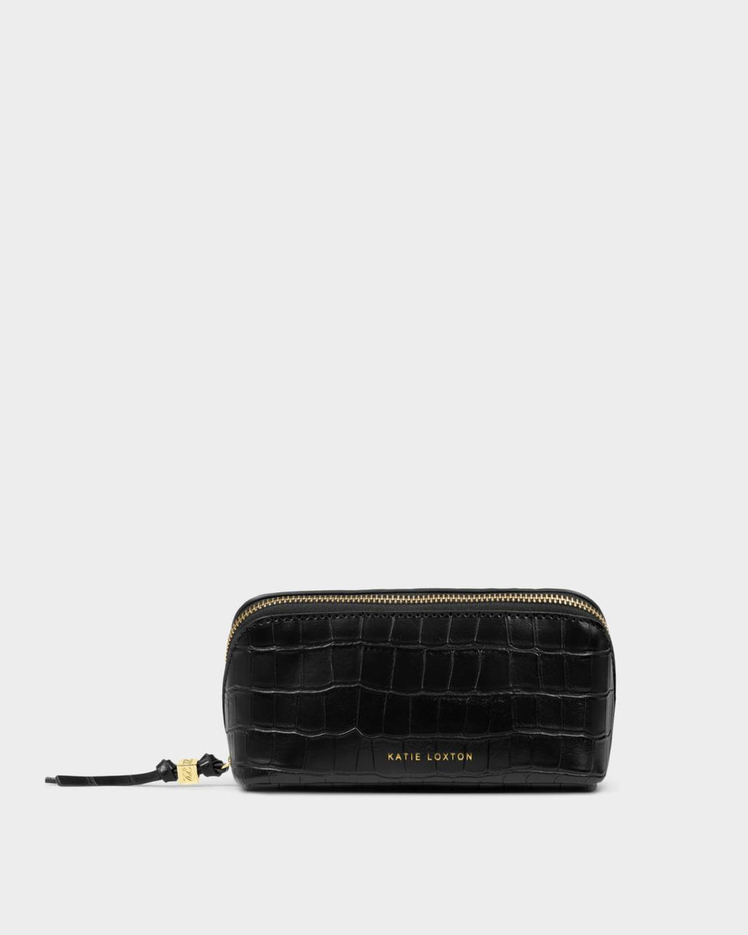 Katie Loxton Fold-Out Mirror Make Up Bag Black Croc