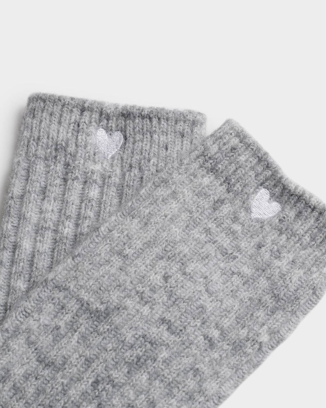 Katie Loxton Gift Boxed Chunky Knit Socks Heart Pale Grey One Size